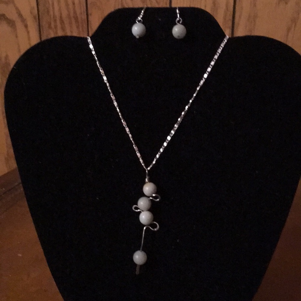 Artisan necklace and earrings set